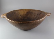 Bol ancien à oreilles en bois