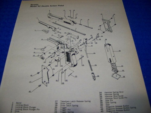 Beretta pistol - 92, d/a