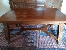 Magnifique table extensible en marqueterie de bois incrusté