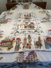 Nappe 2m10x1m35 + 12 serviettes décor Alsace Vintage