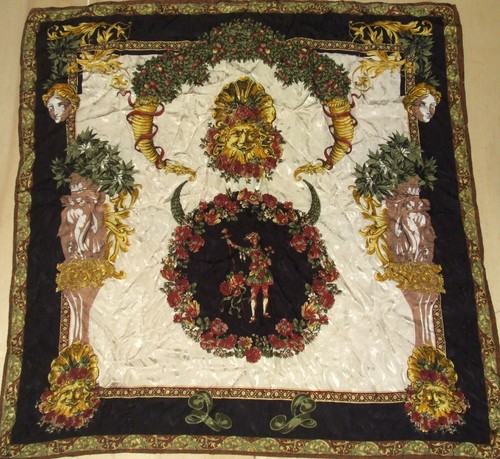 Foulard vintage 100 soie - foulard,