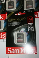 SanDisk Extreme PRO 64 GB up to 300MB/s UHS-II Class 10 U3 SDXC Memory Card