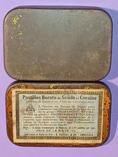 Cocaïne Boite tôle ANCIENNE métal Pharmacie ROUDEL Bordeaux Gironde médecine