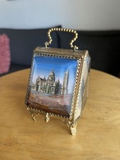 Boîte À Bijoux / Gousset  Ancienne, Verre Biseauté, Souvenir Sacré-Coeur