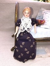 Poupée Maison De Poupée Ancienne Biscuit Corps Tissu Vers 1890 Allemagne