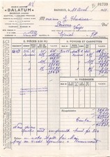 1931 SOCIETE ANONYME BALATUM A BAISIEUX - M. CHADIRAC A POUXEUX