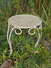 Tabouret Tôle Perforée Guéridon de Jardin Table Basse Années 50 60 