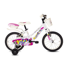 Vélo Fille 16" 1V Blanc Rose