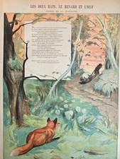 IMAGERIE QUANTIN  FABLES DE LA FONTAINE  " LES DEUX RATS LE RENARD ET L'OEUF  "