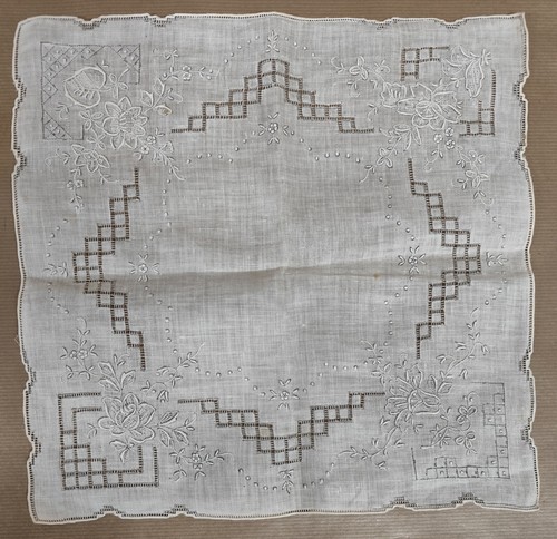 Mouchoir ancien dentelle - ancien,