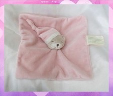 Doudou Peluche Plat Ours Dormeur Rose Bonnet Kimbaloo