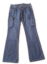 Jean bleu delave effet plisse