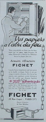 Publicite fichet coffre fort - fichet,