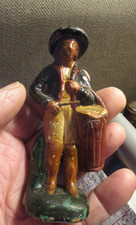 Ancien Santon Provence Terre Cuite Paysan Joueur de Tambour idéal Crèche de Nöel