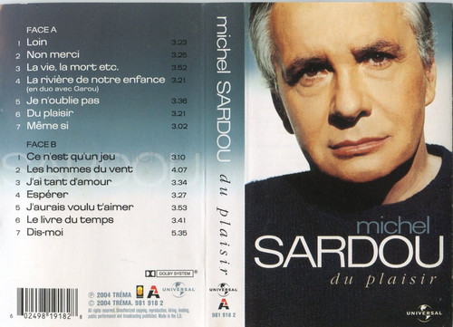 Michel sardou plaisir - sardou, k7