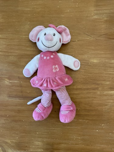 Doudou peluche souris rose - peluche,