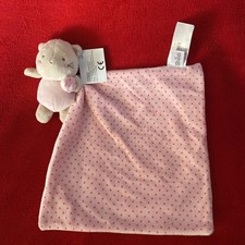 🇫🇷 Doudou Chat Beige Mouchoir Rose Pois SHIMA 100 % NEUF