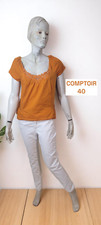 Comptoir des Cotonniers Taille 40 haut top Tee shirt manches courtes safran