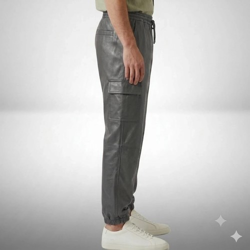 Pantalon cuir motard - cuir, de