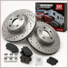 2x DISQUES DE FREIN PERCÉS PLAQUETTES DE FREIN ARRIÈRE POUR DODGE CHARGER CHA...