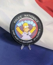 Écusson auto-aggripant, Humour, Homer Simpson, Police Nationale Française