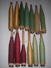 13 anciennes bobines de fil couleur filature couture mercerie industriel usine