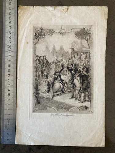 Gravure ancienne xviiie - xviiie, "la