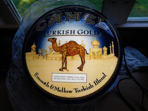 Vintage round camel cigarette - round,