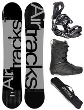 AIRTRACKS Set de Snowboard Argent Cambre+Fixation Master+Bottes + Sac / 155 159
