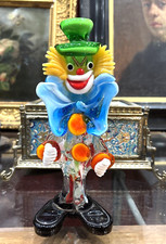 ancienne statuette figurine en verre de venise murano clown rieur epoque 1960