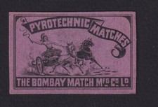 Ancienne  étiquette   allumettes  Inde BN153748 Bengal Char Cheval