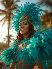 Portrait costume plumes