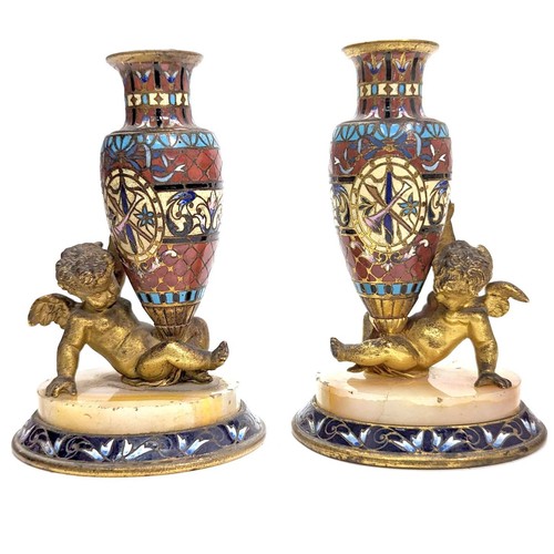 Paire soliflores bronze - de,