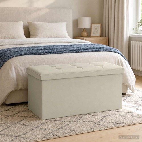 Banc rangement pliable lin - de,