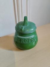 Moutardier ancien Pot À Moutarde Vert Pré Verre