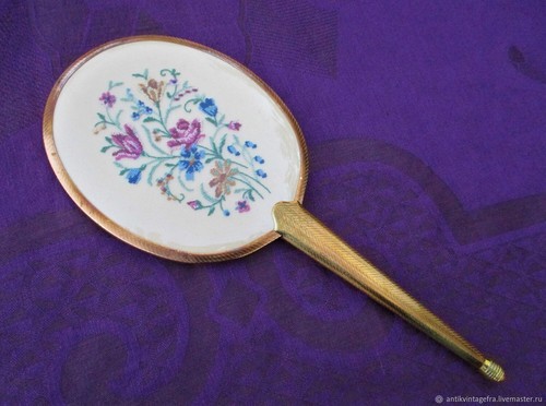 Miroir main ancien broderie - ancien,