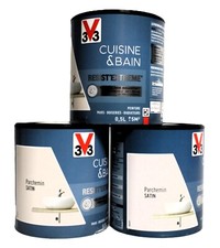Lot Peinture V33 Cuisine et Bain "Parchemin" 3 X 0,5L