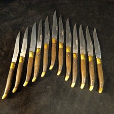 12 Couteaux Laguiole Anciens Abeille Et Marquage En Creux Laguiole Sur La Lame.