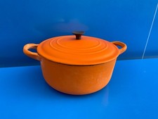 Le Creuset petite Cocotte EN Fonte RONDE Vintage MODELE C ORANGE ø 20 CM