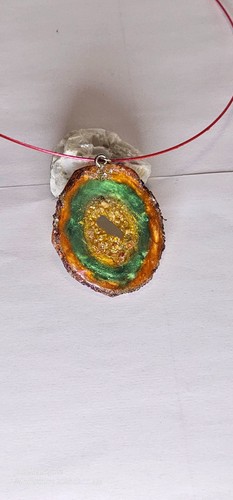 Pendentif fait main - pendentif, géode