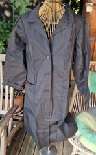 Vêtement d'atelier textile "castille" femme ´70 , noir, boutoné, 46,état neuf