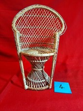 FAUTEUIL EMMANUELLE MEUBLE DE POUPEE EN ROTIN  OSIER VINTAGE