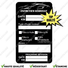 Autocollant Entretien Voiture Véhicule Vidange ✅ Huile Filtre Étiquette Etanche