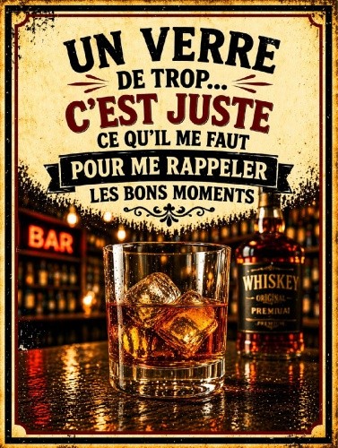 Plaque métal humour whisky - , «