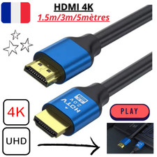 Câble HDMI 1.5M/3M/5M 4K ULTRA HD GAMING FILMS TV UHD PS5 XBOX CONSOLES