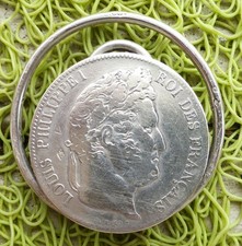 ELOI PERNET PINCE A BILLET 5 FRANCS NAPOLEON 3 1836 BB .ARGENT MASSIF.