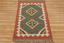 Tapis Kilim En Laine Et Jute Tissé À La Main Sur Mesure Pour Salon 5x8 Pieds