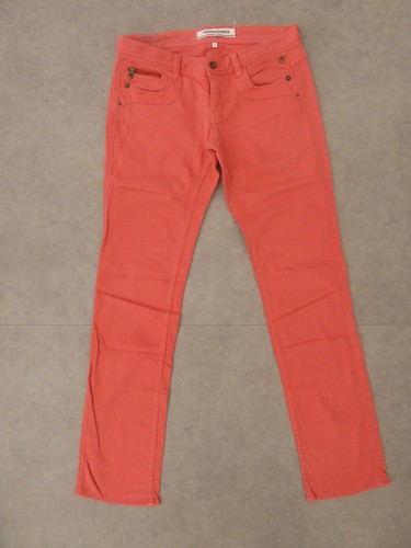 Pantalon droit toile corail