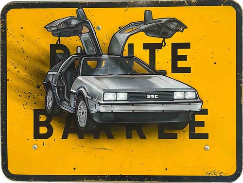 Gripe delorean roadsign - -,