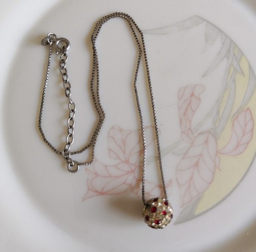 Ancien collier zircon rouge - collier,